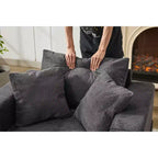 MAYEERTY Chaise Longue avec Ottoman de Rangement Amovible, Canapé-Lit Rembourré avec Oreillers Fauteuil Profond pour Salon Chambre