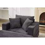 MAYEERTY Chaise Longue avec Ottoman de Rangement Amovible, Canapé-Lit Rembourré avec Oreillers Fauteuil Profond pour Salon Chambre