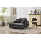 MAYEERTY Chaise Longue avec Ottoman de Rangement Amovible, Canapé-Lit Rembourré avec Oreillers Fauteuil Profond pour Salon Chambre