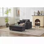 MAYEERTY Chaise Longue avec Ottoman de Rangement Amovible, Canapé-Lit Rembourré avec Oreillers Fauteuil Profond pour Salon Chambre