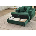 MAYEERTY Chaise Longue avec Ottoman de Rangement Amovible, Canapé-Lit Rembourré avec Oreillers Fauteuil Profond pour Salon Chambre