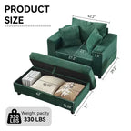 MAYEERTY Chaise Longue avec Ottoman de Rangement Amovible, Canapé-Lit Rembourré avec Oreillers Fauteuil Profond pour Salon Chambre