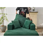 MAYEERTY Chaise Longue avec Ottoman de Rangement Amovible, Canapé-Lit Rembourré avec Oreillers Fauteuil Profond pour Salon Chambre