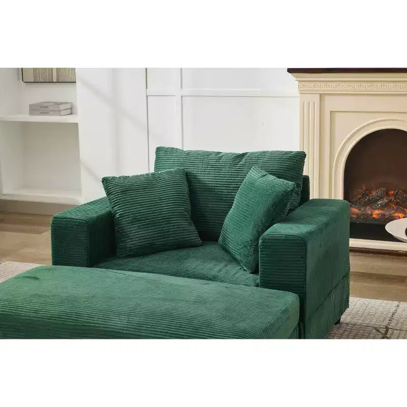 MAYEERTY Chaise Longue avec Ottoman de Rangement Amovible, Canapé-Lit Rembourré avec Oreillers Fauteuil Profond pour Salon Chambre