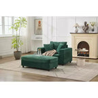 MAYEERTY Chaise Longue avec Ottoman de Rangement Amovible, Canapé-Lit Rembourré avec Oreillers Fauteuil Profond pour Salon Chambre