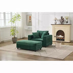 MAYEERTY Chaise Longue avec Ottoman de Rangement Amovible, Canapé-Lit Rembourré avec Oreillers Fauteuil Profond pour Salon Chambre