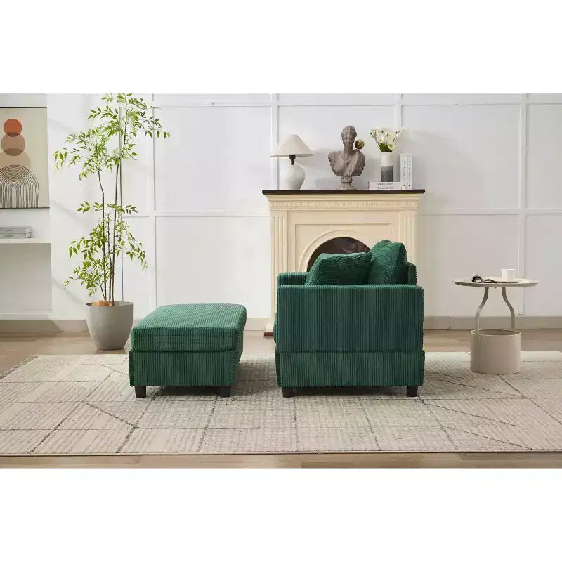 MAYEERTY Chaise Longue avec Ottoman de Rangement Amovible, Canapé-Lit Rembourré avec Oreillers Fauteuil Profond pour Salon Chambre