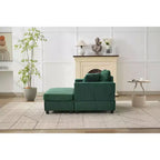 MAYEERTY Chaise Longue avec Ottoman de Rangement Amovible, Canapé-Lit Rembourré avec Oreillers Fauteuil Profond pour Salon Chambre