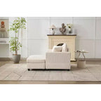 MAYEERTY Chaise Longue avec Ottoman de Rangement Amovible, Canapé-Lit Rembourré avec Oreillers Fauteuil Profond pour Salon Chambre