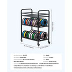 VEVOR Support de Stockage de Filament pour Imprimante 3D, Étagère de Rangement Robuste à 3 Niveaux, Supports de Bobine de Filament Roulants avec Roues, Noir