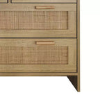 JVNOXK Armoire de rangement moderne en rotin de 80 cm avec 4 tiroirs profonds, parfaite pour les chambres, salles à manger et couloirs. Montage facile
