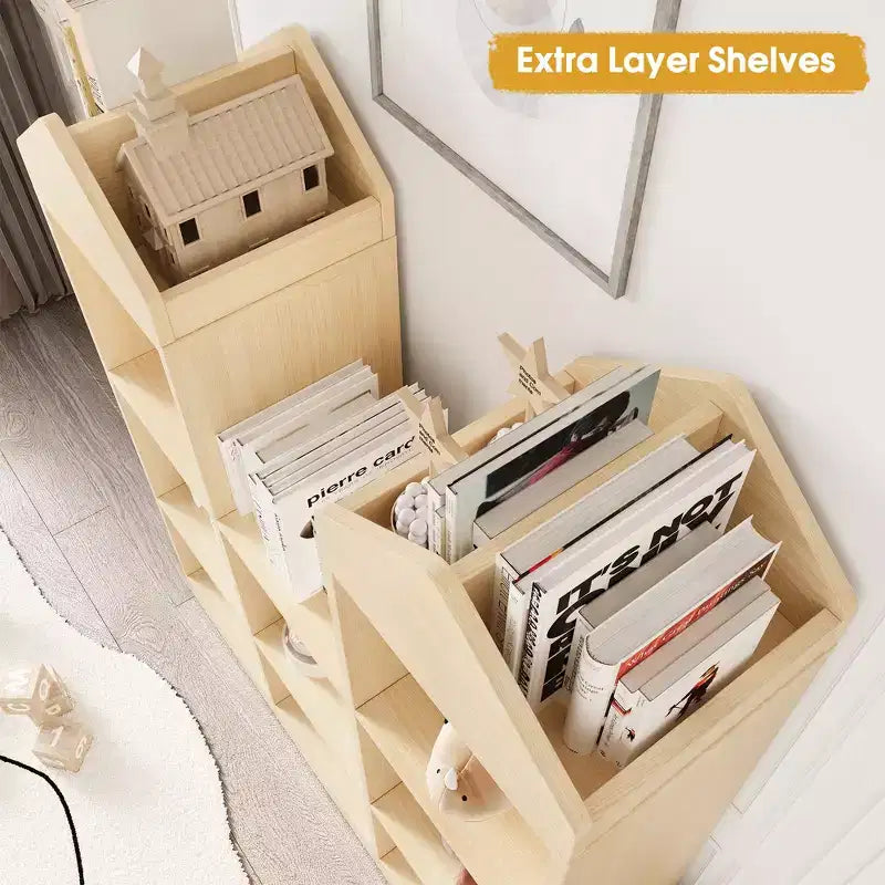Étagère à livres pour enfants avec 8 compartiments, meuble de rangement en bois pour jouets, bibliothèque pour tout-petits, armoire de jeu, étagère pour jouets pour salle de jeux, crèche, chambre d'enfants