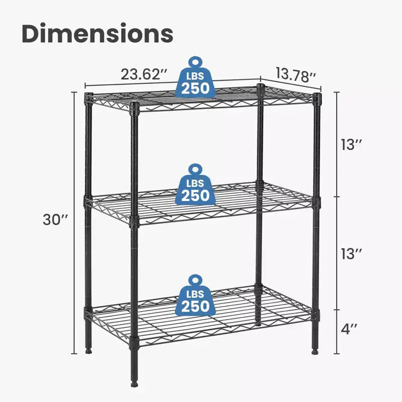 Étagères métalliques robustes JIONJOY - Rangement réglable de 90 kg par étagère pour cuisine, garage, salle de bain