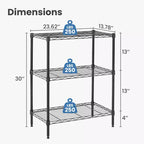 Étagères métalliques robustes JIONJOY - Rangement réglable de 90 kg par étagère pour cuisine, garage, salle de bain