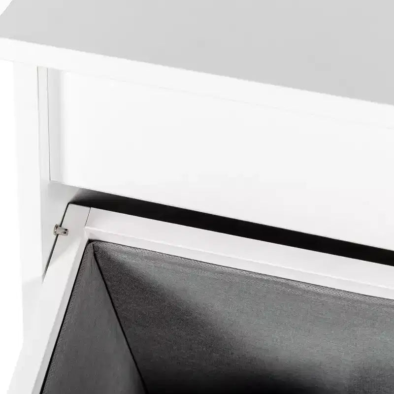 VIYET 30.3 Armoire de rangement, Panneau de particules blanc+MDF, armoire de rangement avec 2 sacs de doublure amovibles (tri clair/foncé+poignées)