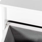 VIYET 30.3 Armoire de rangement, Panneau de particules blanc+MDF, armoire de rangement avec 2 sacs de doublure amovibles (tri clair/foncé+poignées)
