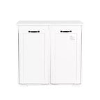 VIYET 30.3 Armoire de rangement, Panneau de particules blanc+MDF, armoire de rangement avec 2 sacs de doublure amovibles (tri clair/foncé+poignées)