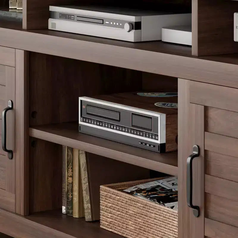 Meuble TV de ferme 70.9 - Étagères réglables, Portes d'armoire - Meuble de divertissement pour salon/chambre à coucher