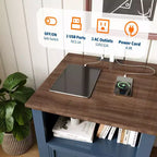 Acekool Lot de 2 tables de chevet avec station de charge, table de chevet de ferme avec tiroirs et étagère ouverte