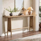 Lantine 63 Grande Table d'Entrée, Console Moderne avec Pieds en Métal, Console en Bois pour Canapé, pour Entrée, Couloir, Salon, Marron Naturel