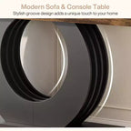 Console Lantine de 63 pouces, table d'entrée rustique industrielle de style ferme avec base circulaire noire pour le salon, le couloir, marron rustique