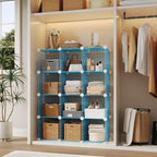 Étagère de rangement en fil métallique, Rangement modulable à 12 cubes pour placard, Unités d'étagères modulaires, Étagères de rangement pour chambre, bureau, salon