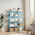 Étagère de rangement en fil métallique, Rangement modulable à 12 cubes pour placard, Unités d'étagères modulaires, Étagères de rangement pour chambre, bureau, salon