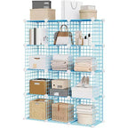 Étagère de rangement en fil métallique, Rangement modulable à 12 cubes pour placard, Unités d'étagères modulaires, Étagères de rangement pour chambre, bureau, salon