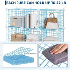 Étagère de rangement en fil métallique, Rangement modulable à 12 cubes pour placard, Unités d'étagères modulaires, Étagères de rangement pour chambre, bureau, salon