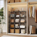 Étagère de rangement en fil métallique, Rangement modulable à 12 cubes pour placard, Unités d'étagères modulaires, Étagères de rangement pour chambre, bureau, salon