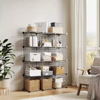 Étagère de rangement en fil métallique, Rangement modulable à 12 cubes pour placard, Unités d'étagères modulaires, Étagères de rangement pour chambre, bureau, salon