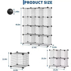 Étagère de rangement en fil métallique, Rangement modulable à 12 cubes pour placard, Unités d'étagères modulaires, Étagères de rangement pour chambre, bureau, salon