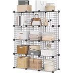 Étagère de rangement en fil métallique, Rangement modulable à 12 cubes pour placard, Unités d'étagères modulaires, Étagères de rangement pour chambre, bureau, salon
