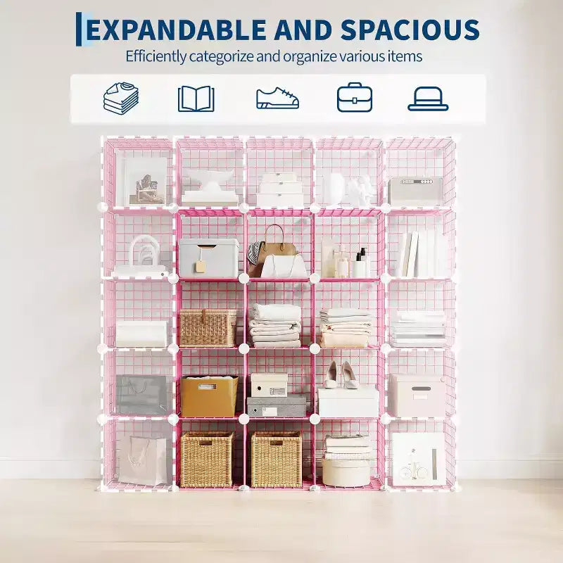 Étagère de rangement en fil métallique, Rangement modulable à 12 cubes pour placard, Unités d'étagères modulaires, Étagères de rangement pour chambre, bureau, salon