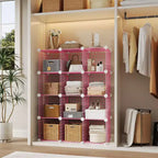 Étagère de rangement en fil métallique, Rangement modulable à 12 cubes pour placard, Unités d'étagères modulaires, Étagères de rangement pour chambre, bureau, salon