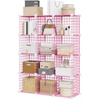 Étagère de rangement en fil métallique, Rangement modulable à 12 cubes pour placard, Unités d'étagères modulaires, Étagères de rangement pour chambre, bureau, salon