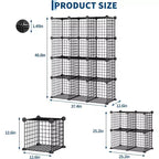 Étagère de rangement en fil métallique, Rangement modulable à 12 cubes pour placard, Unités d'étagères modulaires, Étagères de rangement pour chambre, bureau, salon