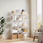 Étagère de rangement en fil métallique, Rangement modulable à 12 cubes pour placard, Unités d'étagères modulaires, Étagères de rangement pour chambre, bureau, salon