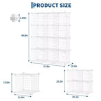 Étagère de rangement en fil métallique, Rangement modulable à 12 cubes pour placard, Unités d'étagères modulaires, Étagères de rangement pour chambre, bureau, salon