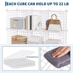 Étagère de rangement en fil métallique, Rangement modulable à 12 cubes pour placard, Unités d'étagères modulaires, Étagères de rangement pour chambre, bureau, salon