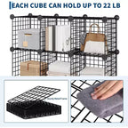 Étagère de rangement en fil métallique, Rangement modulable à 12 cubes pour placard, Unités d'étagères modulaires, Étagères de rangement pour chambre, bureau, salon