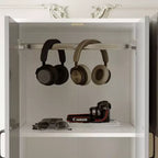 Meuble TV minimaliste bicolore Famapy : Meuble de rangement multiple Élégant meuble TV pour salons (Cheminée électrique en option)