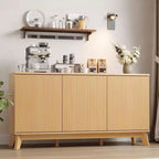 Buffet de ferme de 58 po avec 3 portes cannelées et tablettes réglables - Buffet de ferme de 58 po avec rangement