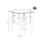 Table basse en verre, table d'appoint carrée de style minimaliste moderne avec pieds en métal, plateau en verre trempé, pour bureau à domicile, salon