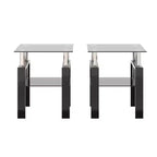 Table basse en verre, table d'appoint carrée de style minimaliste moderne avec pieds en métal, plateau en verre trempé, pour bureau à domicile, salon