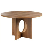 Table à manger ronde de 47" avec base piédestal robuste, peu encombrante pour le salon, la cuisine, l'appartement