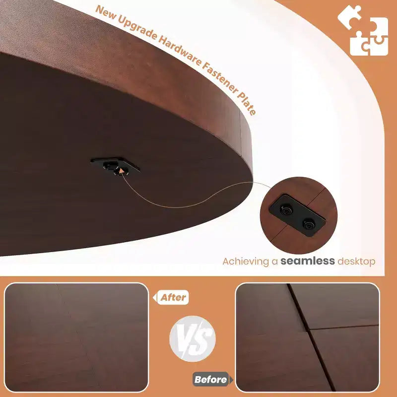 Table à manger ronde de 47" avec base piédestal robuste, peu encombrante pour le salon, la cuisine, l'appartement