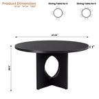 Table à manger ronde de 47" avec base piédestal robuste, peu encombrante pour le salon, la cuisine, l'appartement