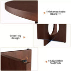 Table à manger ronde de 47" avec base piédestal robuste, peu encombrante pour le salon, la cuisine, l'appartement