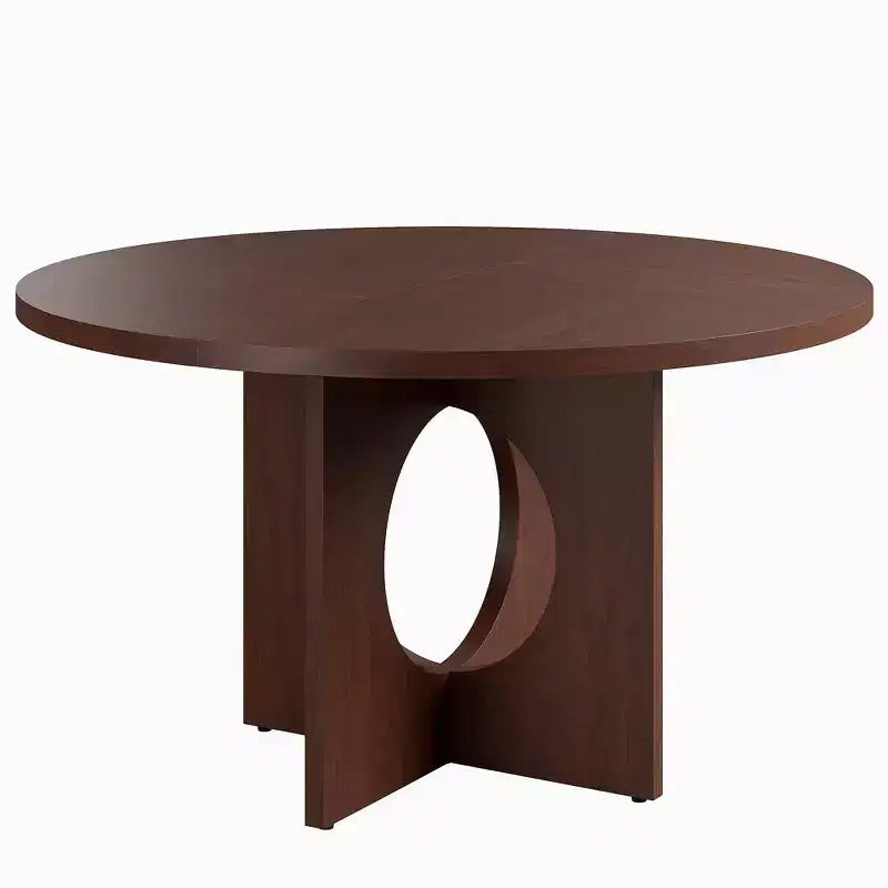 Table à manger ronde de 47" avec base piédestal robuste, peu encombrante pour le salon, la cuisine, l'appartement